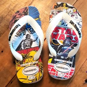 KIDS STAR WARS FLIP FLOPS WHITE/BLACK